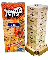 Classic Jenga 2-in-1 Wooden Block Game | Family & Party Game by Hasbro